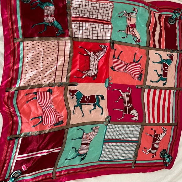 Colorful Equestrian Print Scarf - Picture 2 of 7